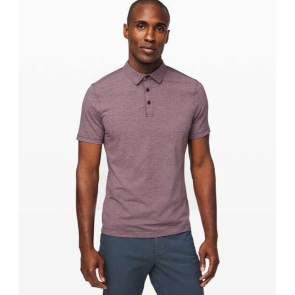 Lululemon Men's Evolution Heathered Polo Shirt in Plum